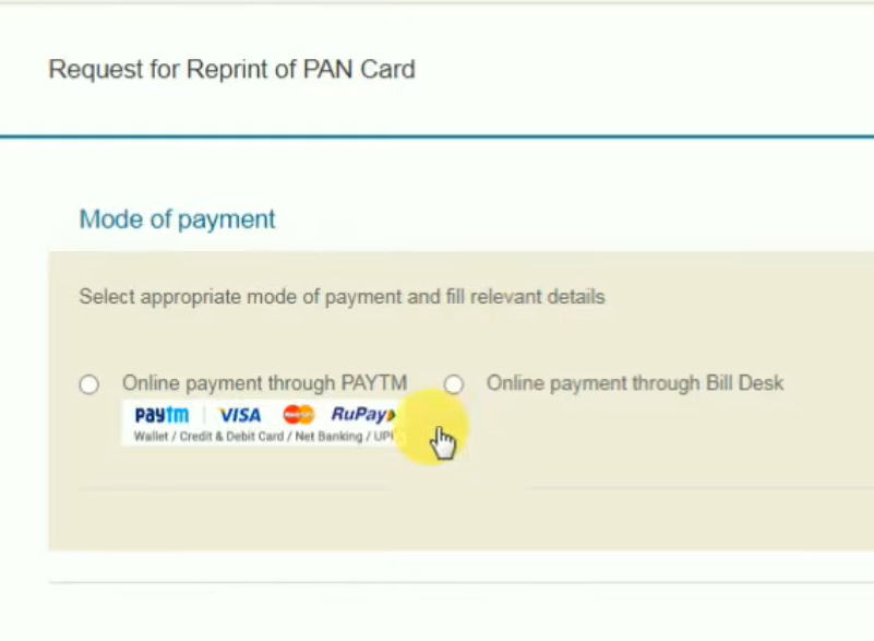 NSDL PAN Payment