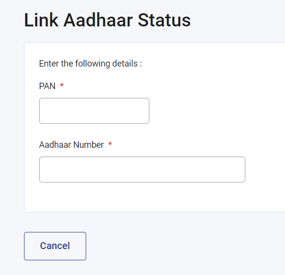 PAN Aadhar Link status