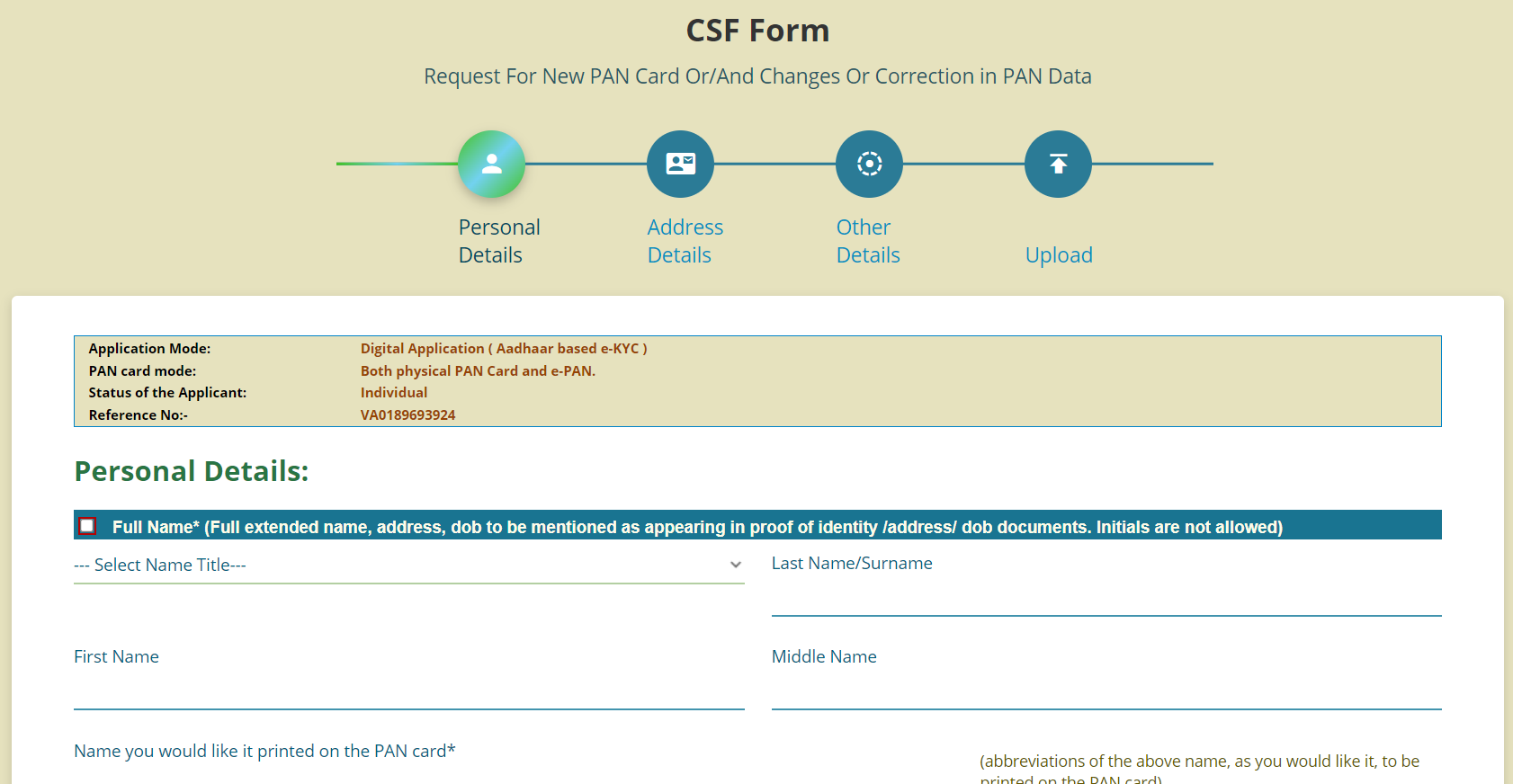CSF Form